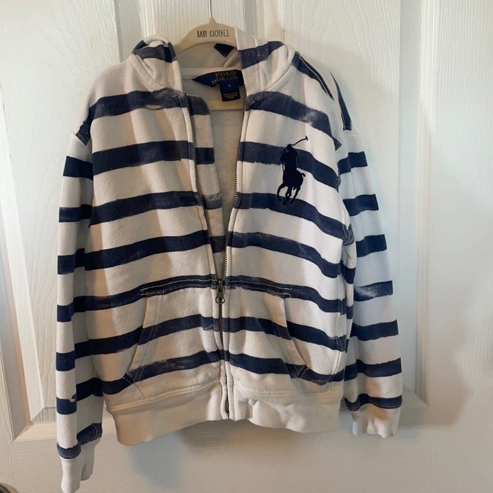 Ralph Lauren Boys Cotton Zip Up Hoodie / Light Weight